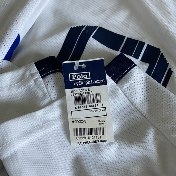 Polo shirt - White with blue accents - Picture 4 of 6